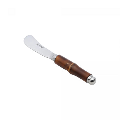 Conjunto 4 Espátulas de Aço Inox com Cabo de Bambu