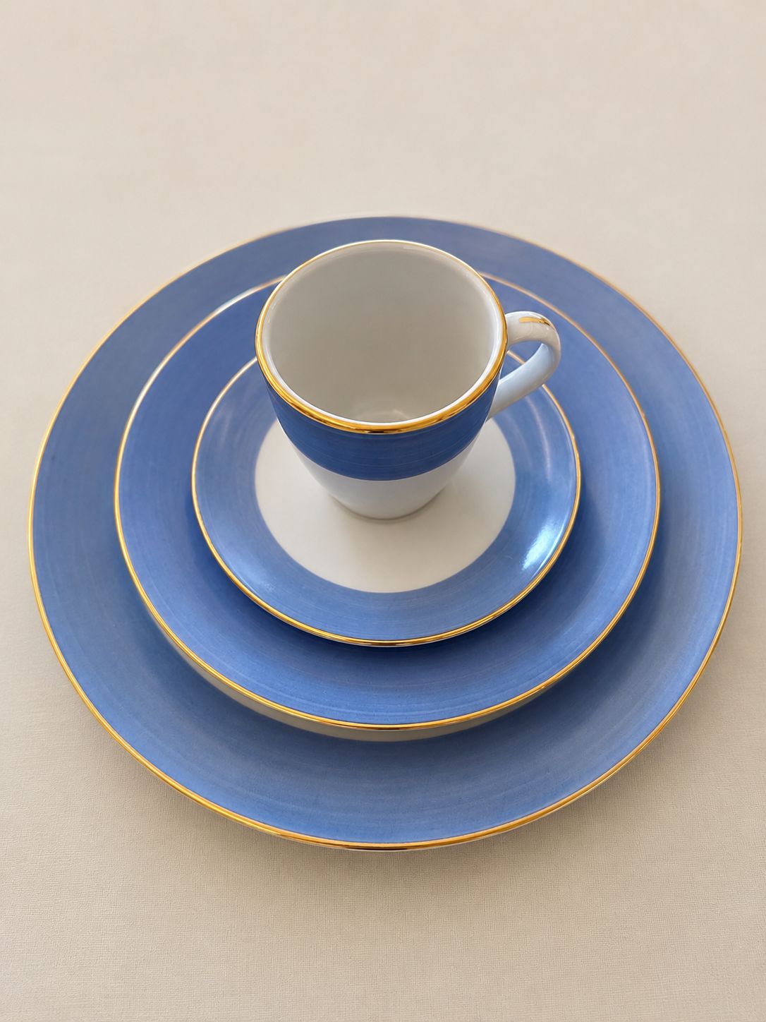 Xícara com pires para chá/ café Paint Azul